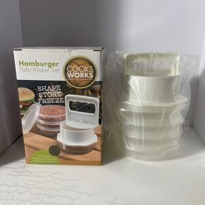 cooks Works 4 Hamburger Patty Maker‎ BPA FREE Dishwasher Safe Easy Shape & Store